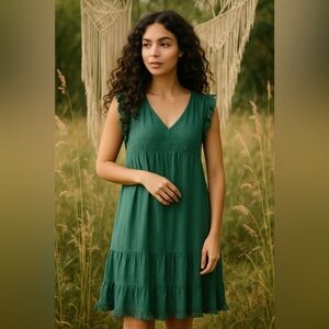 Umgee Bohemian Linen Dress Size 1X Fringe Festival Goblincore Fairy Grunge